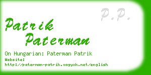 patrik paterman business card